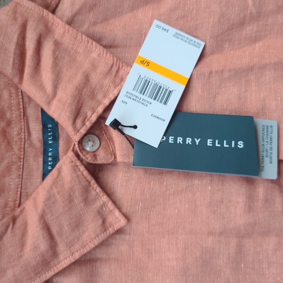 BNWT Perry Ellis Linen Shirt S - Picture 2 of 5